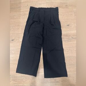 Wide Leg High Waist Women's Trousers - Black